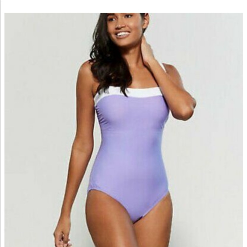 NWT Miraclesuit Purple White Swimsuit Size…